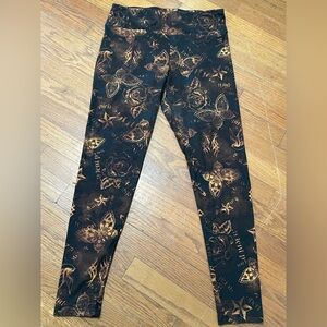 No Boundaries Black and Brown Patterned Leggings